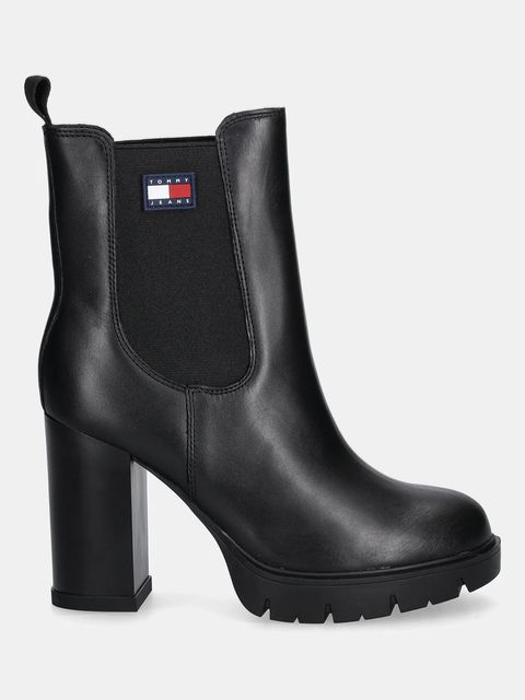 Tommy Jeans botki skórzane TJW LEATHER HEEL BOOT - zdjęcie produktu nr 1