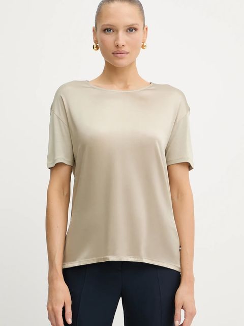 BOSS t-shirt z domieszką jedwabiu Esandy - zdjęcie produktu nr 1
