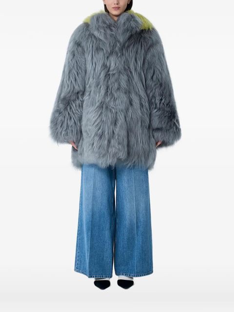 Marni single-breasted shearling coat - Grey - zdjęcie produktu nr 1