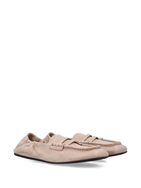 Miu Miu ruched moccasin loafers - Neutrals