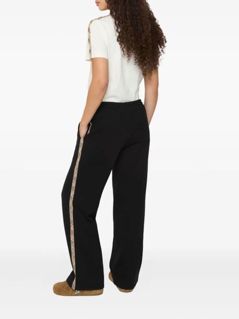 Burberry equestrian knight-design checked track pants - Black