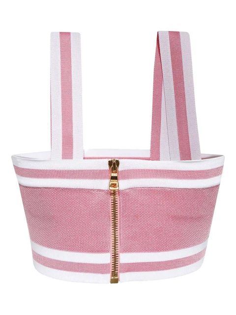Balmain striped zipped tank top - Pink - zdjęcie produktu nr 2