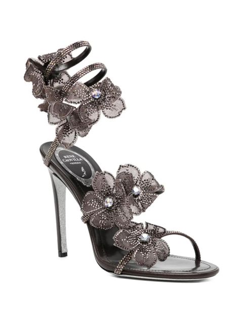 René Caovilla 110mm crystal-flower sandals - Brown - zdjęcie produktu nr 2