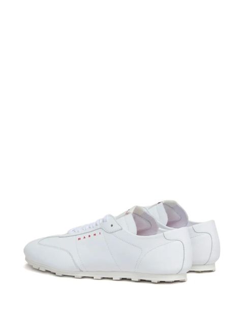 Marni leather lace-up sneakers - White