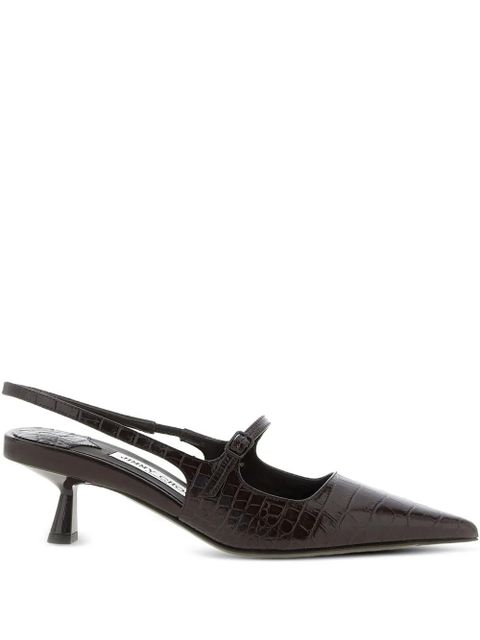 Jimmy Choo 45mm crocodile-embossed slingback pumps - Brown - zdjęcie produktu nr 1