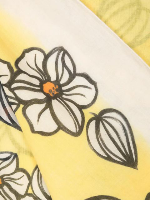 Prada floral-print scarf - Yellow
