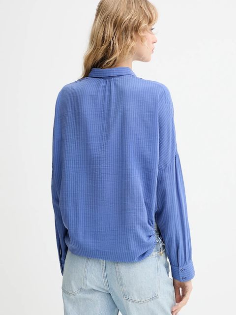 Sessun koszula damska kolor niebieski relaxed z kołnierzykiem klasycznym 25110036