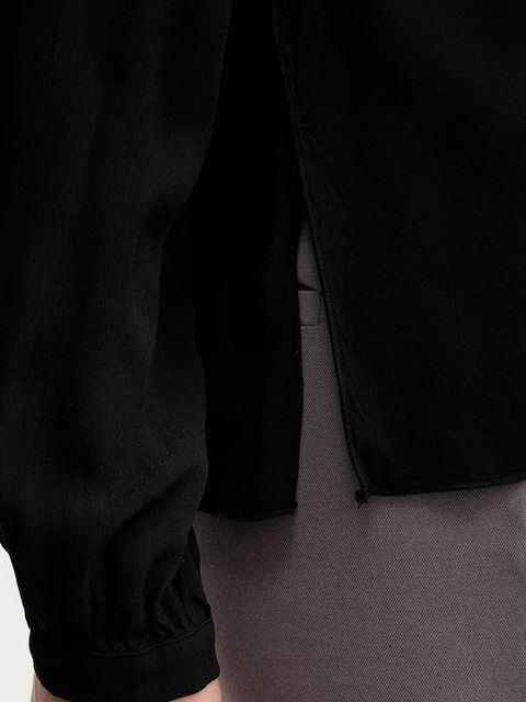 Sisley bluzka damska kolor czarny gładka 5IDTLQ09H