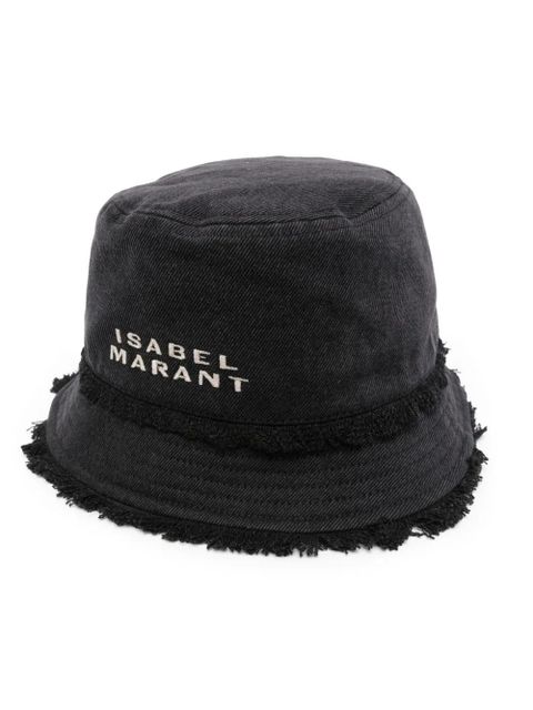 ISABEL MARANT Bergen logo-embroidered denim bucket hat - Black - zdjęcie produktu nr 1
