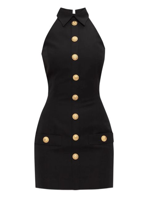 Balmain halterneck buttoned mini dress - Black - zdjęcie produktu nr 1