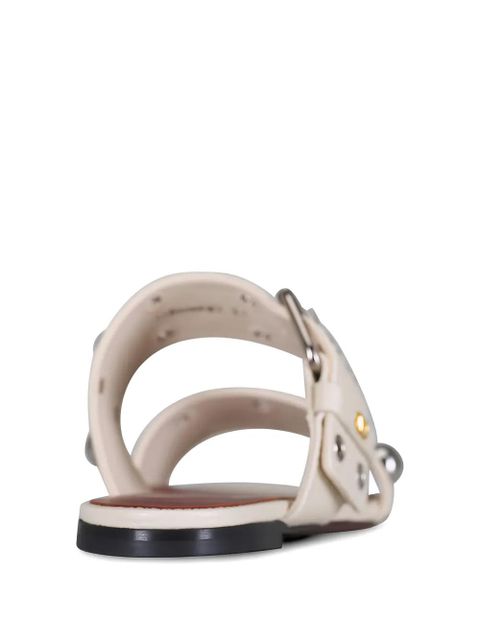 Valentino Garavani Nellcôte buckle embellished flat sandals - White