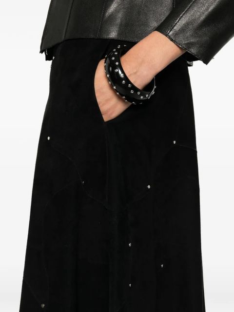 Chloé crystal-embellished A-line midi skirt - Black