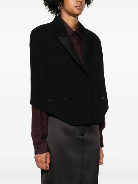 KHAITE satin-lapel cropped jacket - Black - zdjęcie produktu nr 2