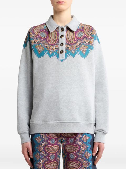 ETRO paisley-print cotton sweatshirt - Grey
