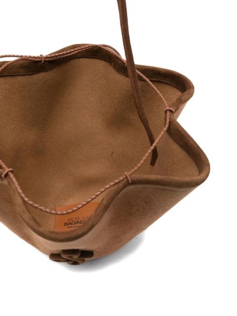 Ruslan Baginskiy pleated suede bucket bag - Brown