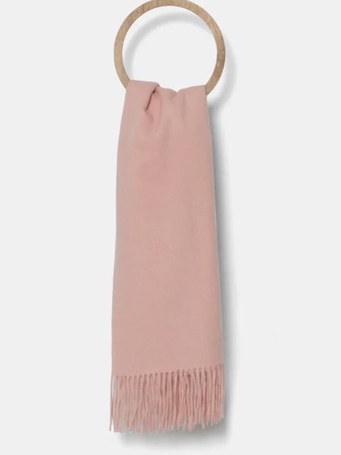 Answear.LAB szalik z kaszmirem kolor różowy gładki