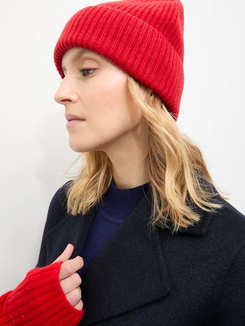 Answear.LAB mitenki wełniane damskie kolor czerwony