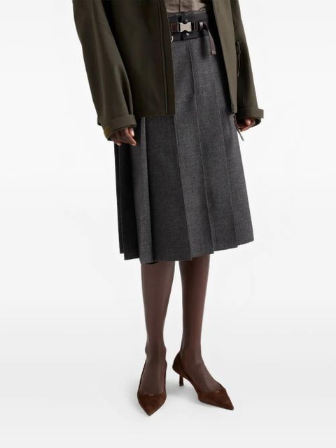 Prada pleated midi skirt - Grey