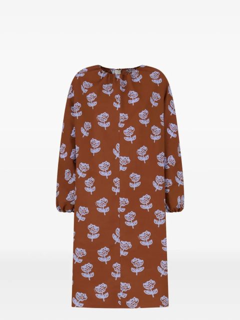 Marni floral-print long-sleeve dress - Red - zdjęcie produktu nr 1