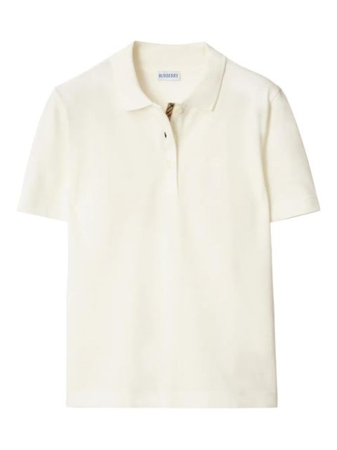 Burberry logo-embroidered polo top - White - zdjęcie produktu nr 1