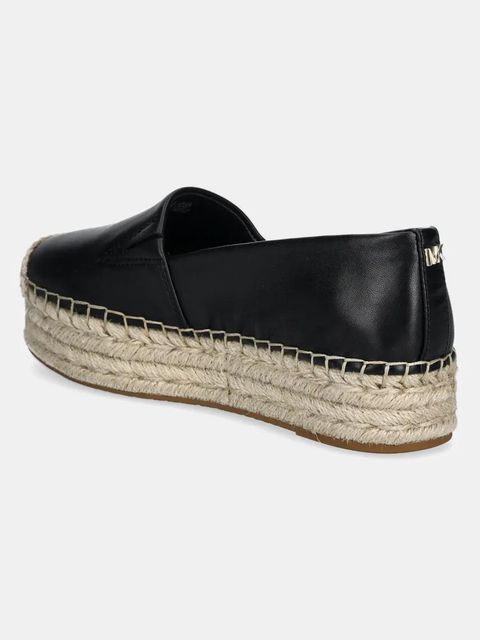 MICHAEL Michael Kors espadryle skórzane Lynn kolor czarny na platformie 40S5LYFP1L.001
