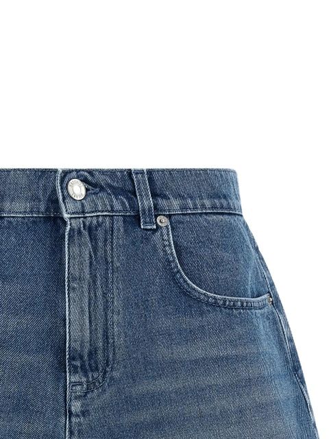 Moschino heart-embroidered denim shorts - Blue