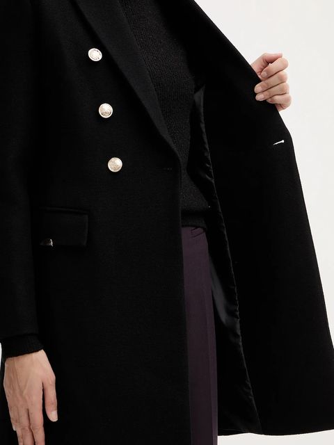 Morgan płaszcz z dodatkiem wełny kolor czarny GATIM.F