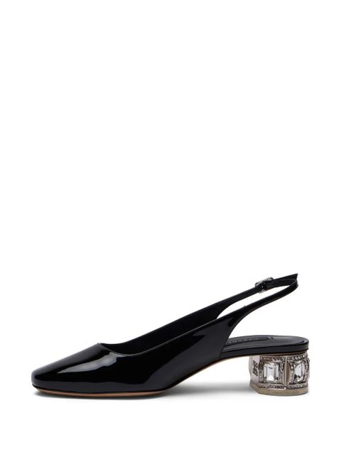 Casadei jewel-embellished slingback pumps - Black