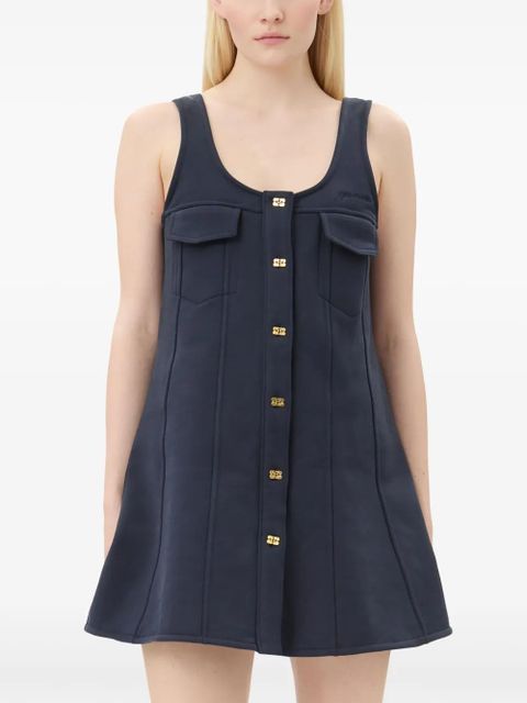 GANNI button-fastening mini dress - Blue