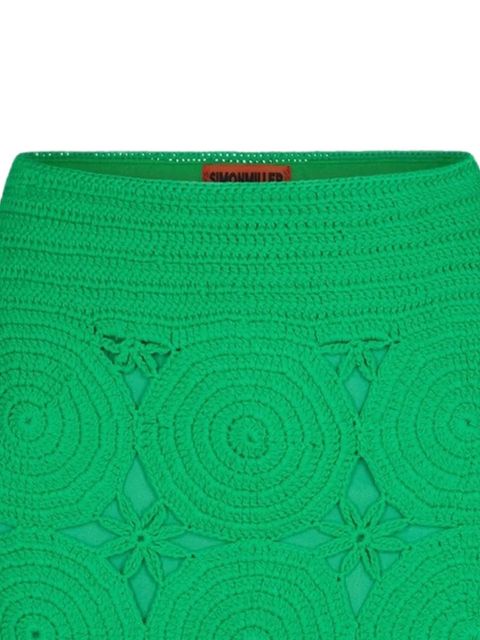 Simon Miller Beep Beep crochet appliqué mini skirt - Green
