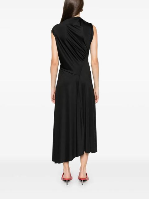 Victoria Beckham asymmetric drape midi dress - Black