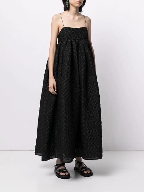 Cecilie Bahnsen Beth flared spaghetti-strap dress - Black
