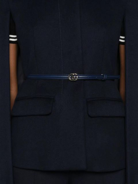 Gucci belted wool cape - Blue