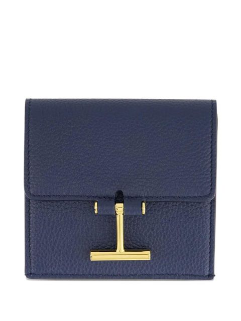 TOM FORD Tara logo-clasp grain-leather cardholder - Blue - zdjęcie produktu nr 1