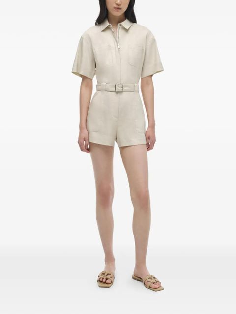 Simkhai Aspen belted playsuit - Neutrals