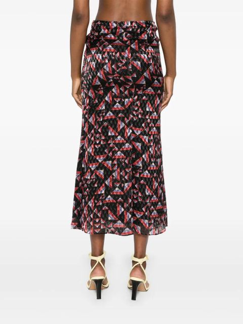 ISABEL MARANT Katae geometric-print midi skirt - Black