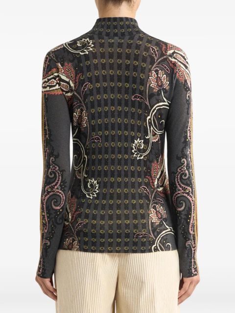 ETRO paisley-motif turtleneck top - Black