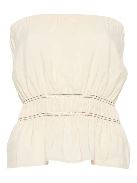 Nanushka smocked bandeau top - Neutrals - zdjęcie produktu nr 1