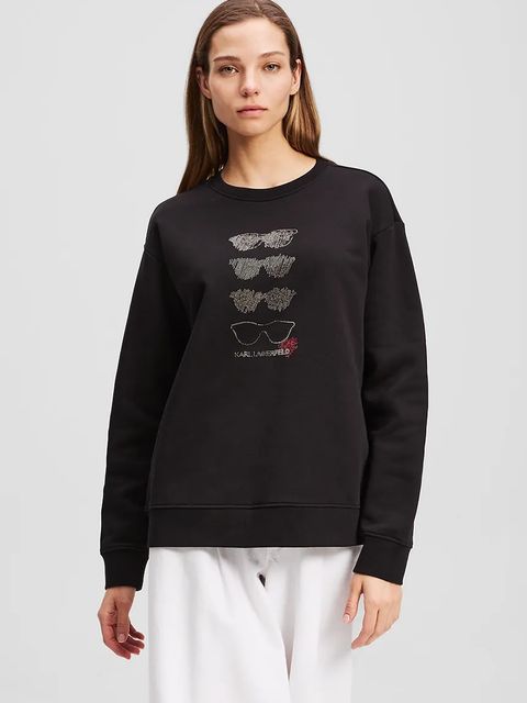 Karl Lagerfeld bluza bawełniana damska kolor czarny z aplikacją A2W20068 - zdjęcie produktu nr 1