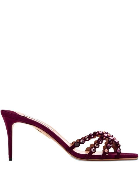 Aquazzura crystal-embellished stiletto sandals - Red - zdjęcie produktu nr 1