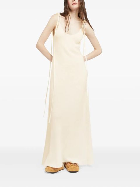 Alanui Finets tied-strap side-split maxi dress - White