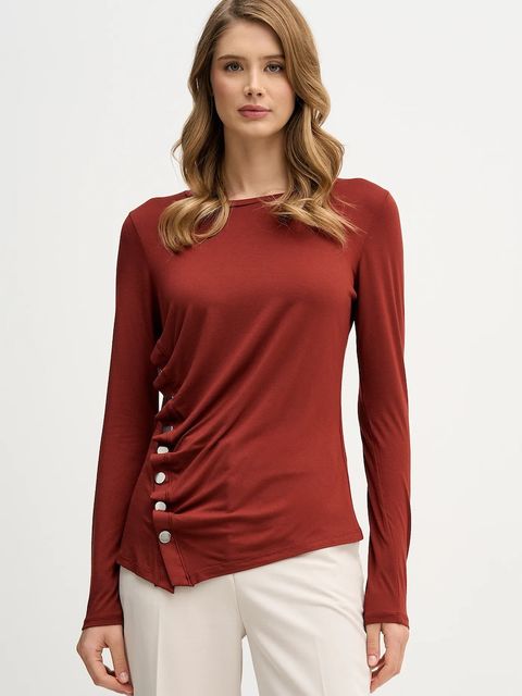 Sisley longsleeve kolor brązowy 3JPXL108C - zdjęcie produktu nr 1