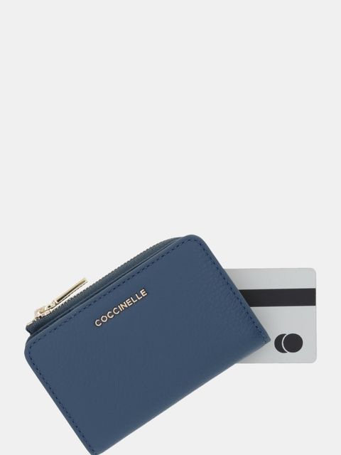 Coccinelle portfel skórzany damski kolor niebieski E2 MW5 17 01 01