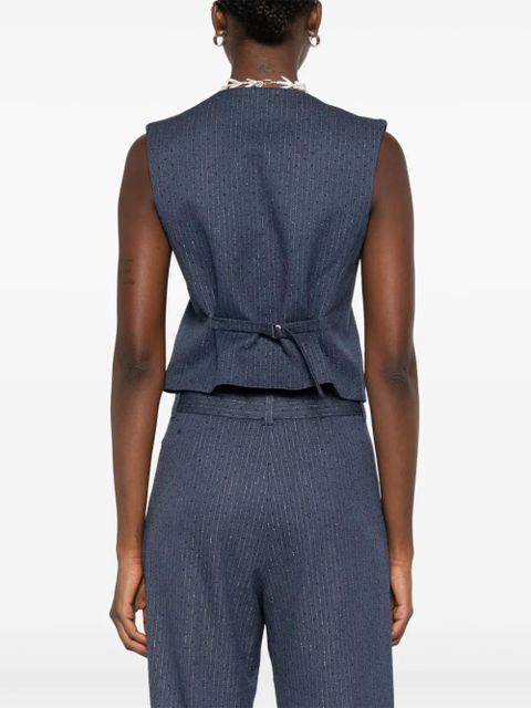 Maje pinstriped vest - Blue