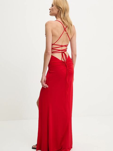 Answear.LAB sukienka kolor czerwony maxi dopasowana - zdjęcie produktu nr 2