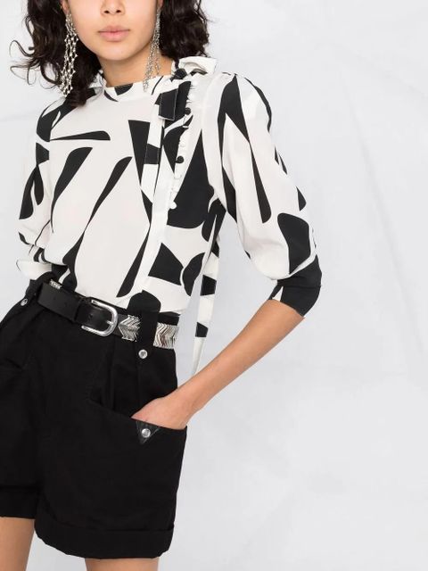 ISABEL MARANT Artus abstract-print blouse - White
