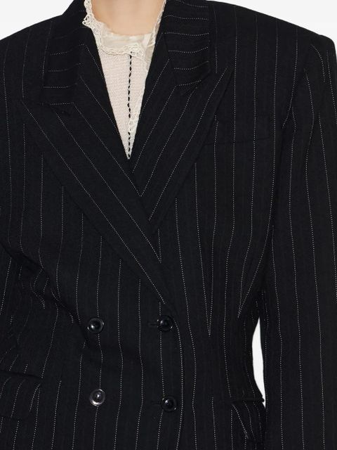 ISABEL MARANT pinstripe-pattern double-breasted blazer - Black