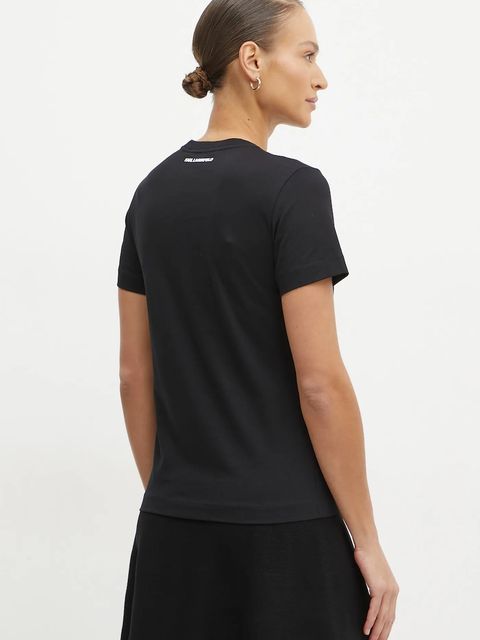 Karl Lagerfeld t-shirt bawełniany damski kolor czarny A1W17090