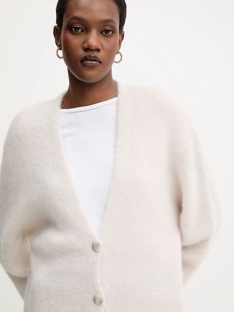 Marella kardigan z wełną damski kolor beżowy 2523346122200