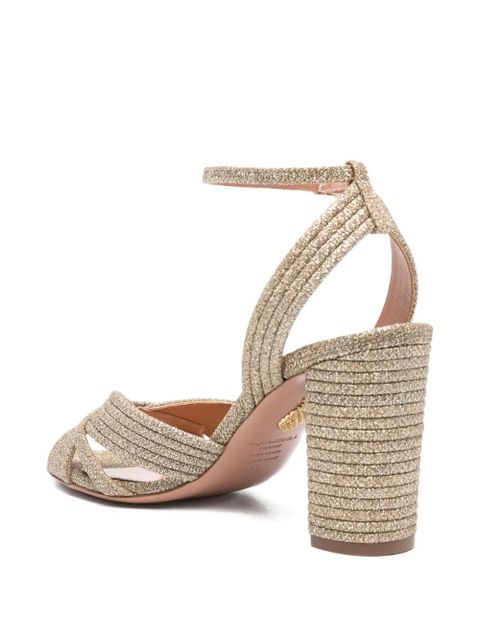 Aquazzura 90mm Very Sundance ankle-strap sandals - Gold